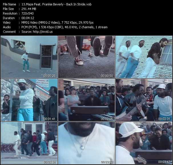 Maze Feat. Frankie Beverly video ”Back In Stride” from dvd ”Telegenics April 1985. Volume Three. Number 25B” 