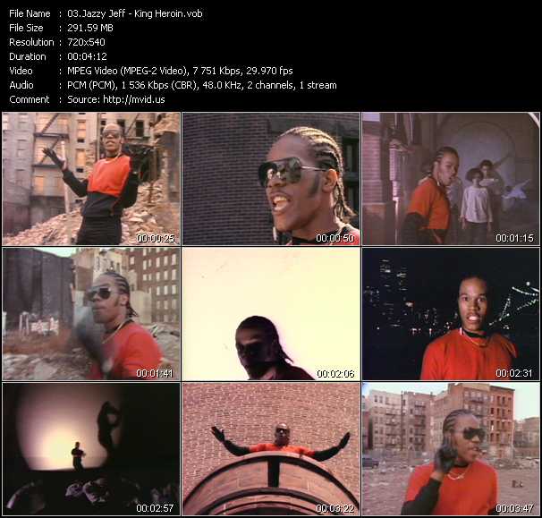 Jazzy Jeff video ”King Heroin” from dvd ”Telegenics May 1985. Volume Three. Number 26B” 