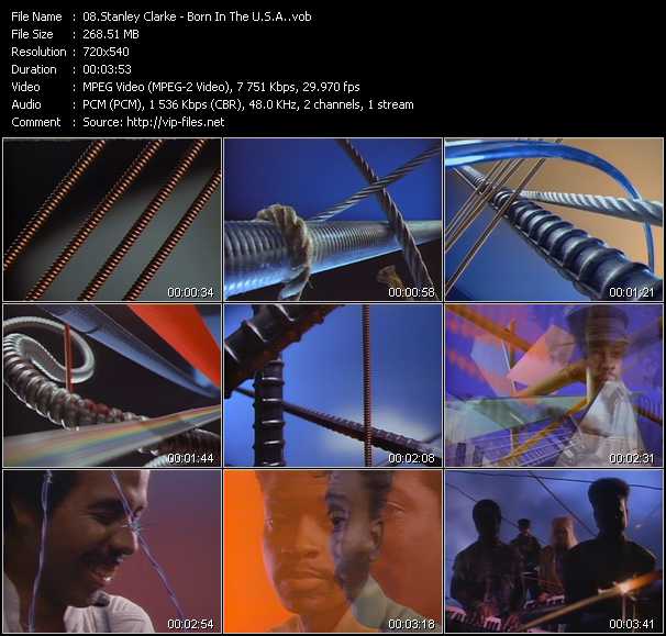 Stanley Clarke video ”Born In The U.S.A.” from dvd ”Telegenics July 1985. Volume Three. Number 28B” 